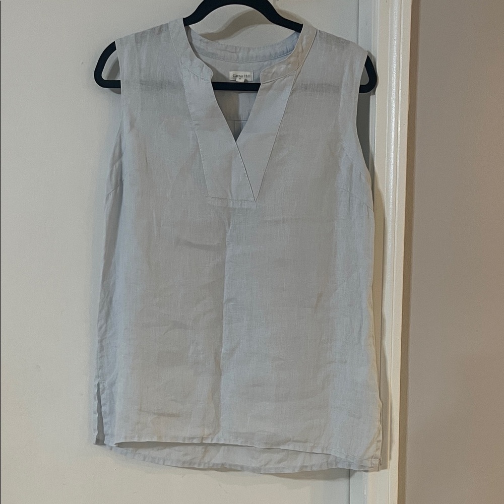 Garnet Hill linen Light blue Sleeveless Blouse